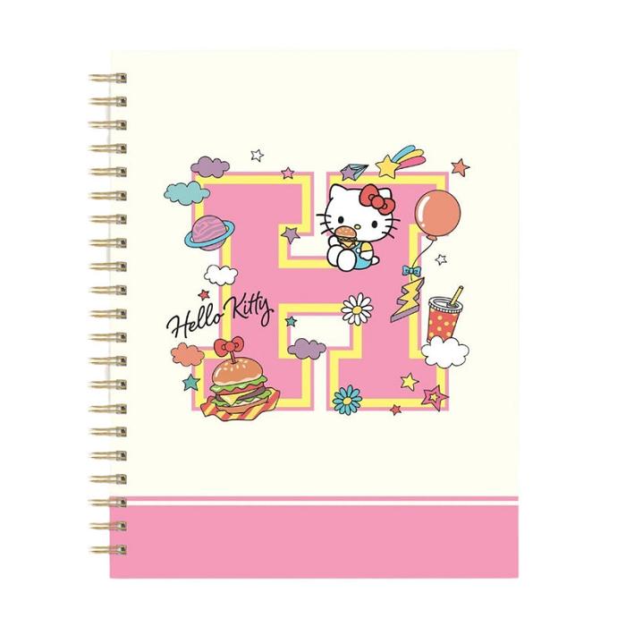 Pink Hello Kitty Hello Kitty x Studio Oh! College Letters Extra-Large Spiral Notebook | CA_HK99581