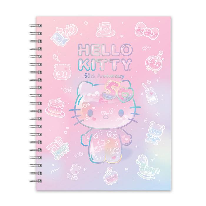 Pink Hello Kitty Hello Kitty x Studio Oh! 50th Anniversary Extra-Large Spiral Notebook & Sticker Sheet | CA_HK12569