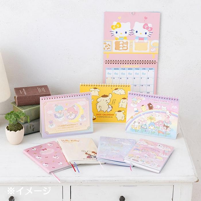 Pink Hello Kitty LittleTwinStars 2025 Desk Calendar | CA_HK52312