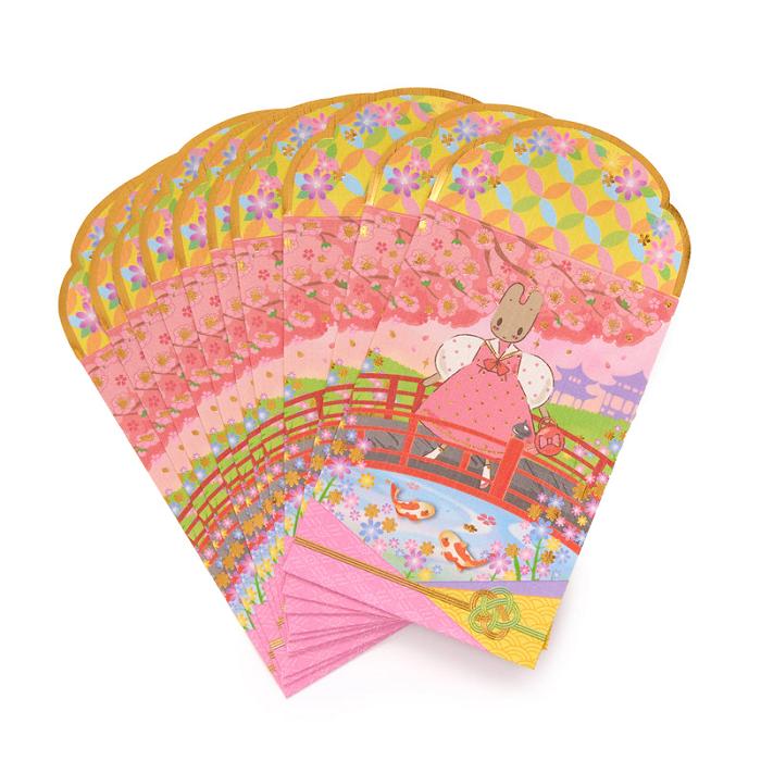 Pink Hello Kitty Marron Cream 10-pc Enclosure Envelopes (Pearlescent) | CA_HK26395