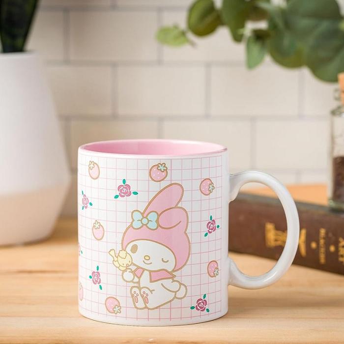 Pink Hello Kitty My Melody All-Over Print Ceramic Mug (Sweet Things) | CA_HK67379