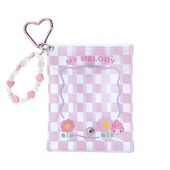 Pink Hello Kitty My Melody Clear Snap Mini Pouch (Pastel Check Series) | CA_HK47316