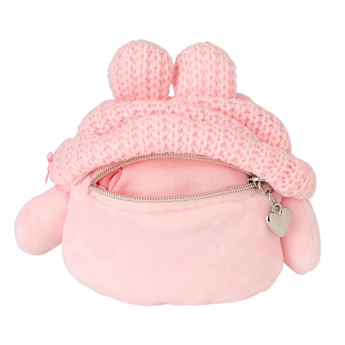 Pink Hello Kitty My Melody Cozy Cap Mascot Clip Pouch | CA_HK31549