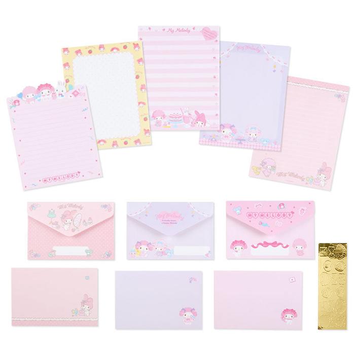 Pink Hello Kitty My Melody Deluxe Letter Set | CA_HK13438