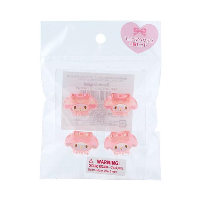 Pink Hello Kitty My Melody Iridescent Mini Hair Clips (Set of 4) | CA_HK13182