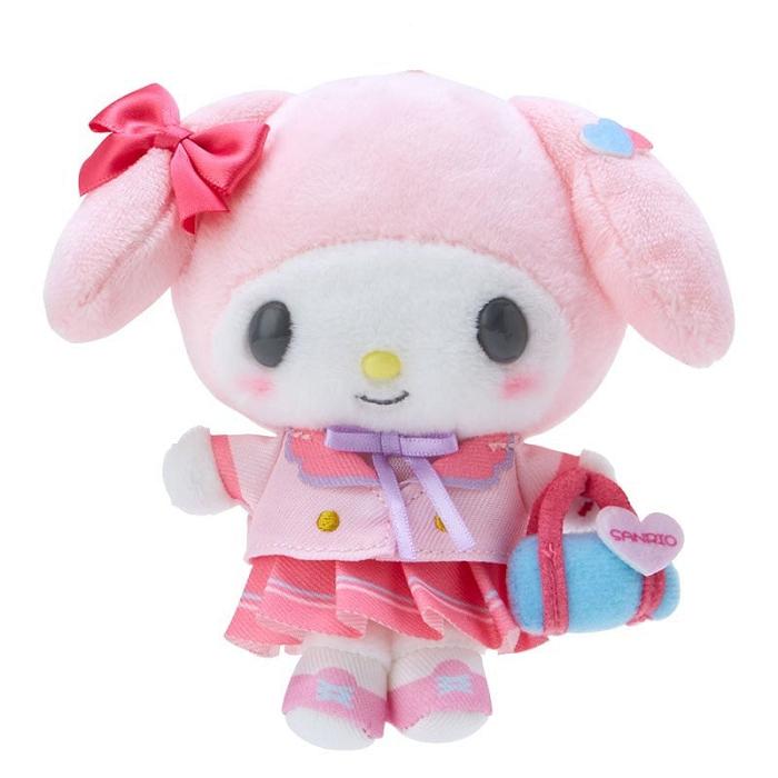 Pink Hello Kitty My Melody Plush Mascot Keychain (Sanrio Academy Series) | CA_HK10659