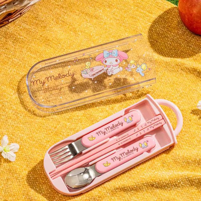 Pink Hello Kitty My Melody Utensil Set Trio | CA_HK97694