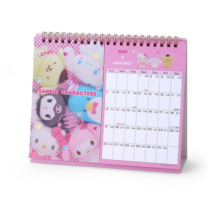 Pink Hello Kitty Sanrio Characters 2025 Postcard Desk Calendar | CA_HK31345