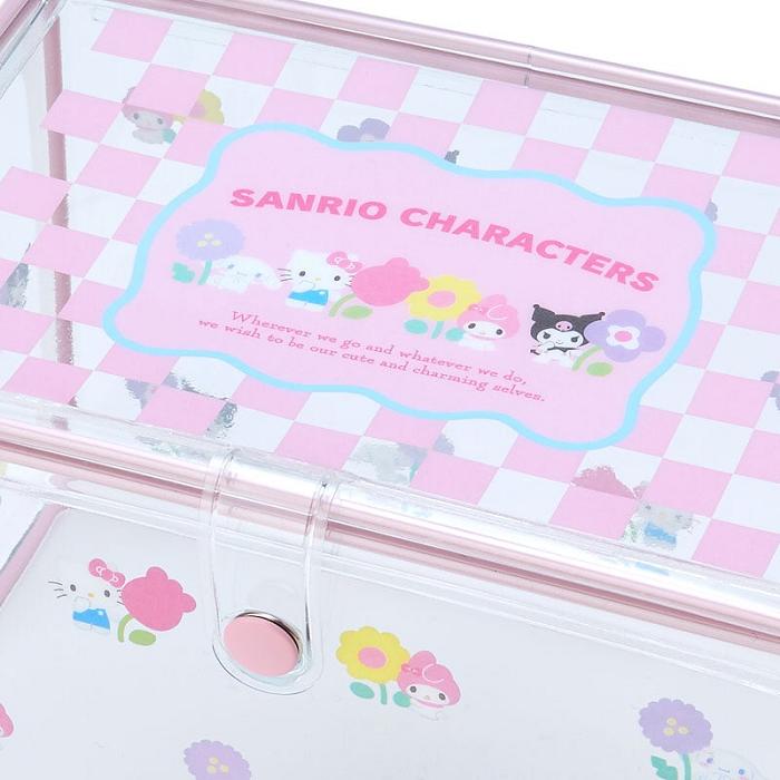 Pink Hello Kitty Sanrio Characters Clear Storage Case (Pastel Check Series) | CA_HK82380