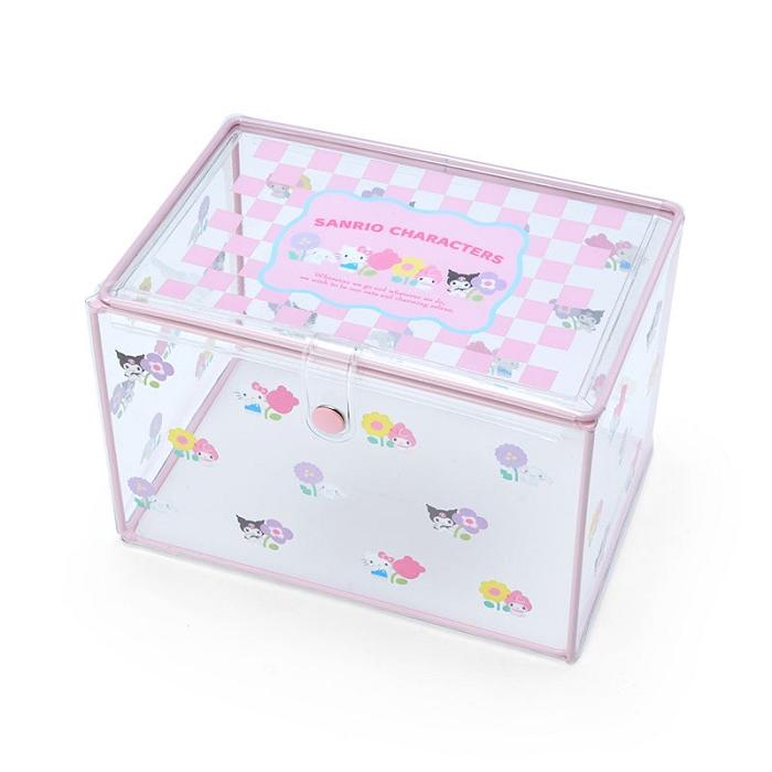 Pink Hello Kitty Sanrio Characters Clear Storage Case (Pastel Check Series) | CA_HK82380