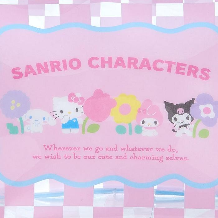 Pink Hello Kitty Sanrio Characters Clear Zipper (Pastel Check Series) | CA_HK93875