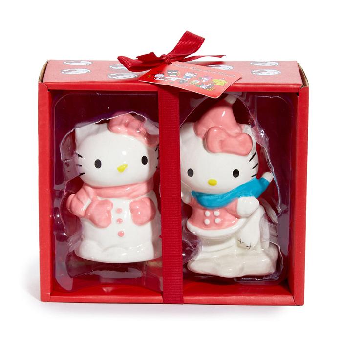 Pink / Blue Hello Kitty Hello Kitty Ceramic Holiday Salt & Pepper Set (Snow Play) | CA_HK98569