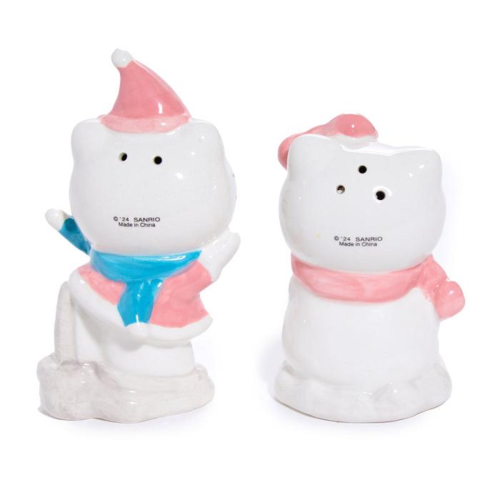 Pink / Blue Hello Kitty Hello Kitty Ceramic Holiday Salt & Pepper Set (Snow Play) | CA_HK98569