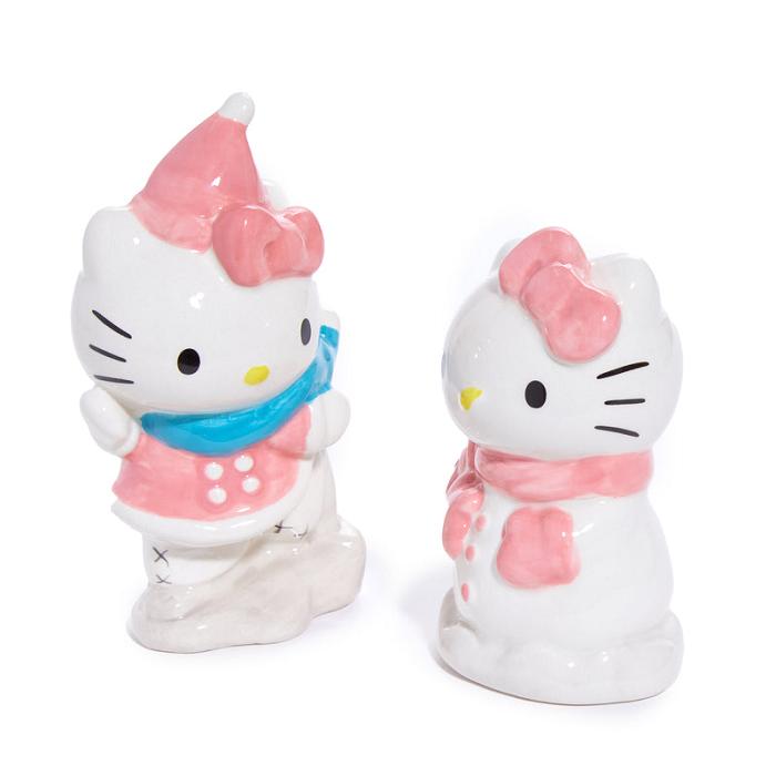 Pink / Blue Hello Kitty Hello Kitty Ceramic Holiday Salt & Pepper Set (Snow Play) | CA_HK98569