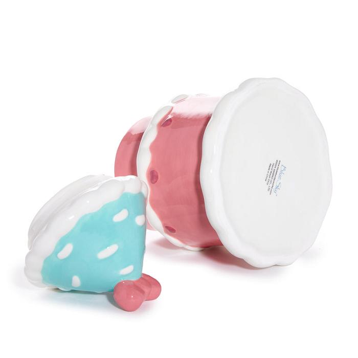 Pink / Blue Hello Kitty Hello Kitty and Cinnamoroll Ceramic Holiday Cottage Cookie Jar | CA_HK28237