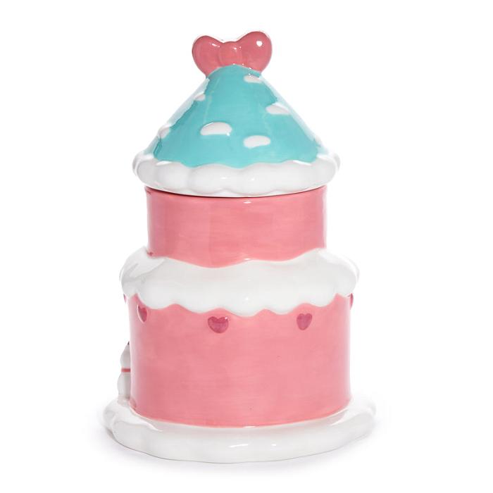 Pink / Blue Hello Kitty Hello Kitty and Cinnamoroll Ceramic Holiday Cottage Cookie Jar | CA_HK28237