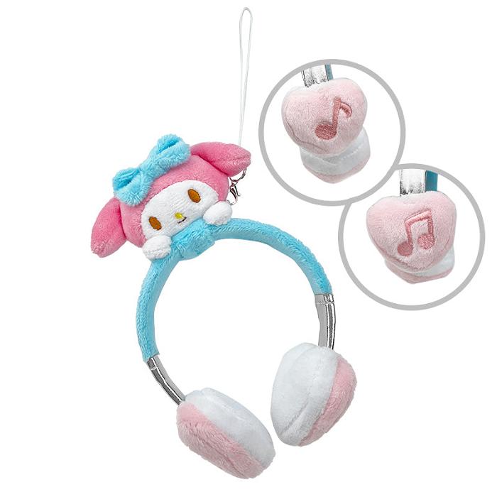 Pink / Blue Hello Kitty My Melody Plush Headphones Bag Charm | CA_HK96767