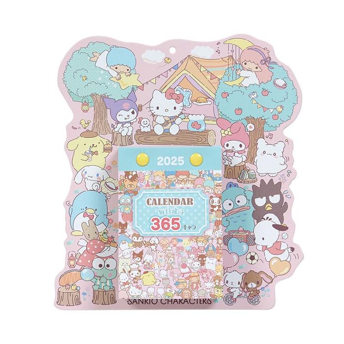 Pink / Blue Hello Kitty Sanrio Characters 2025 Daily Wall Calendar | CA_HK86582