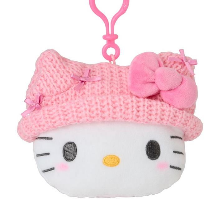 Pink / White Hello Kitty Hello Kitty Cozy Cap Mascot Clip Pouch | CA_HK76780