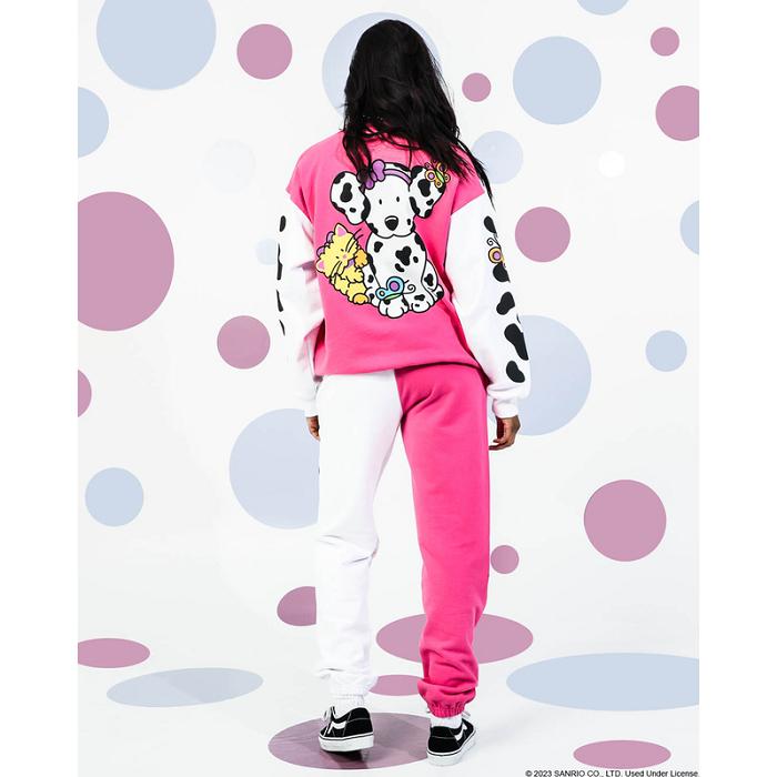 Pink / White Hello Kitty Spottie Dottie x Dumbgood Puff Print Sweatpants | CA_HK65048