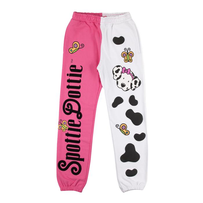 Pink / White Hello Kitty Spottie Dottie x Dumbgood Puff Print Sweatpants | CA_HK65048