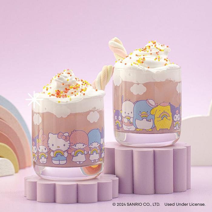 Purple Hello Kitty Hello Kitty and Friends Rainbow Short Drinking Glasses (Set of 4) | CA_HK30062