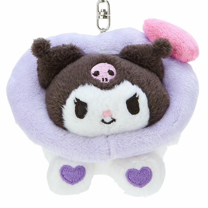 Purple Hello Kitty Kuromi Plush Mascot Keychain (Big Heart Series) | CA_HK80358