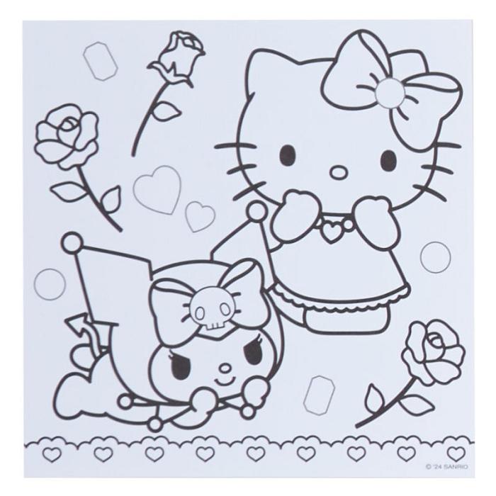 Purple Hello Kitty Sanrio Characters Mini Coloring & Sticker Set | CA_HK78096