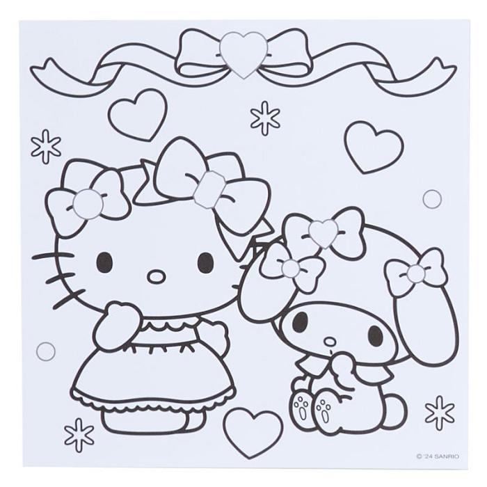 Purple Hello Kitty Sanrio Characters Mini Coloring & Sticker Set | CA_HK78096