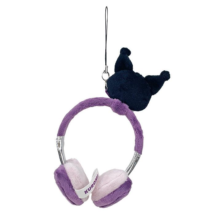 Purple / Black Hello Kitty Kuromi Plush Headphones Bag Charm | CA_HK99824