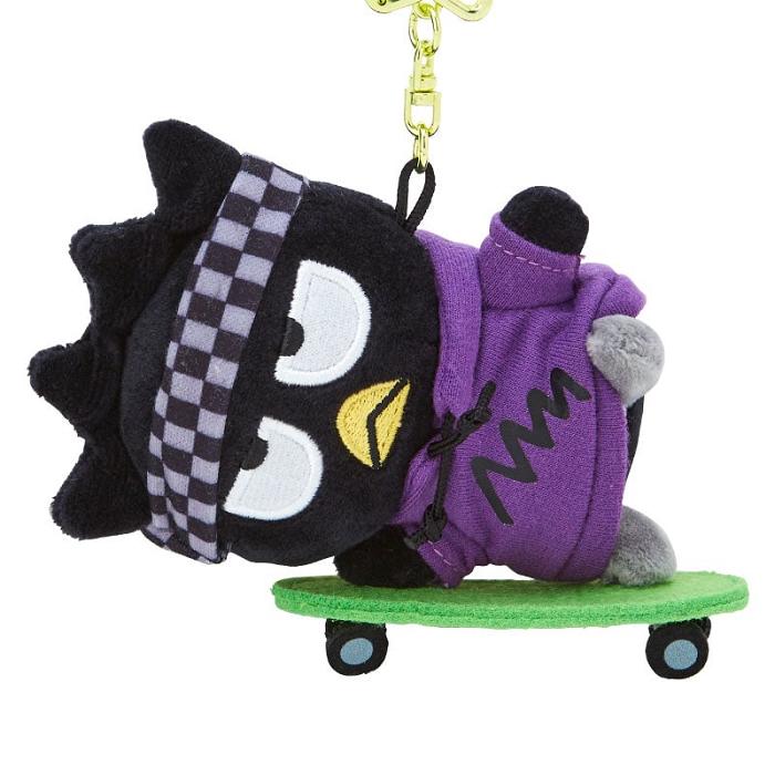 Purple / Green Hello Kitty Badtz-maru Plush Mascot Keychain (Sk8r Squad Series) | CA_HK48172