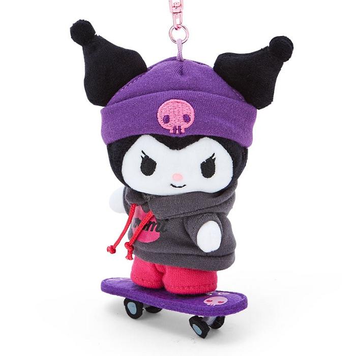 Purple / Grey Hello Kitty Kuromi Plush Mascot Keychain (Sk8r Squad Series) | CA_HK91757