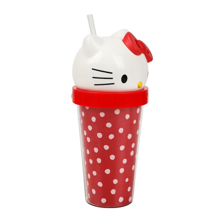 Red Hello Kitty Hello Kitty 3D Face Travel Tumbler (Dots) | CA_HK97672