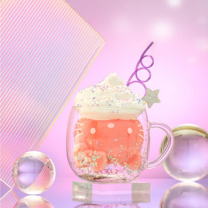 Red Hello Kitty Hello Kitty 50th Anniversary Limited Edition 3D Double Wall Glass Mug | CA_HK64997