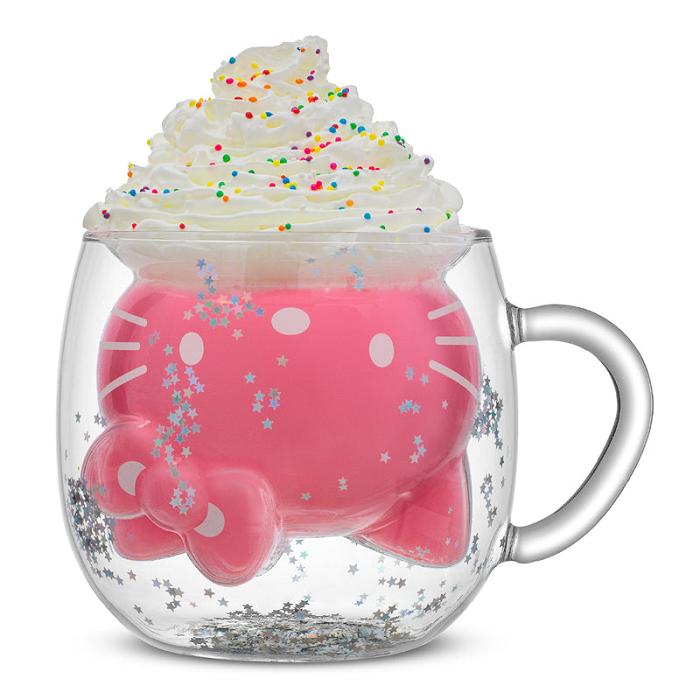 Red Hello Kitty Hello Kitty 50th Anniversary Limited Edition 3D Double Wall Glass Mug | CA_HK64997