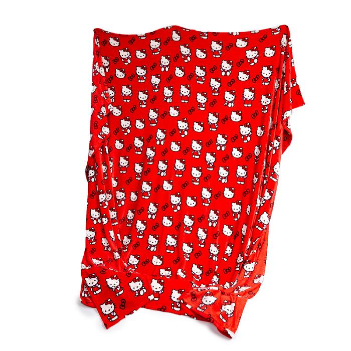 Red Hello Kitty Hello Kitty Always Red Cozy Throw Blanket | CA_HK78882