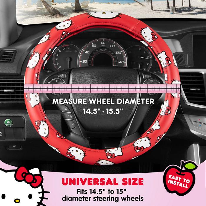 Red Hello Kitty Hello Kitty Classic Red Steering Wheel Cover | CA_HK64850