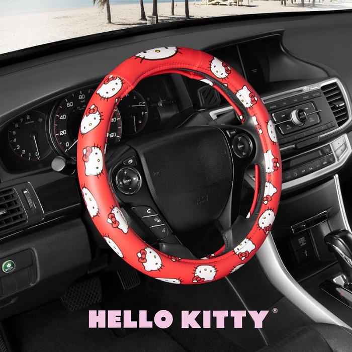 Red Hello Kitty Hello Kitty Classic Red Steering Wheel Cover | CA_HK89416