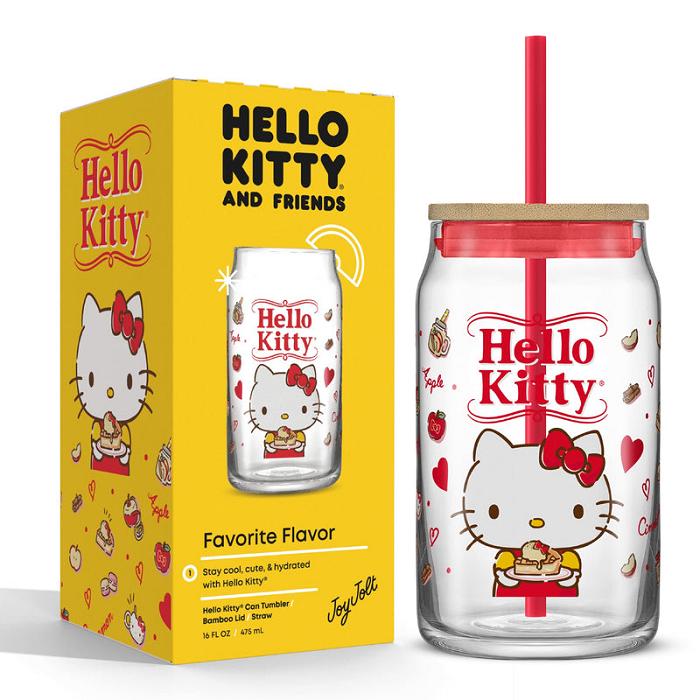 Red Hello Kitty Hello Kitty Favorite Flavor Lidded Glass Tumbler | CA_HK69880