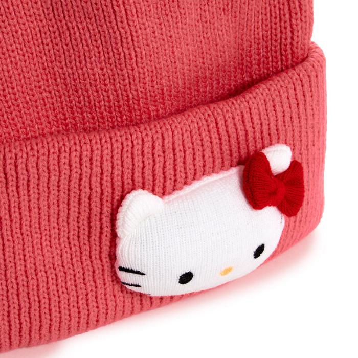 Red Hello Kitty Hello Kitty Knit Mascot Beanie | CA_HK55540