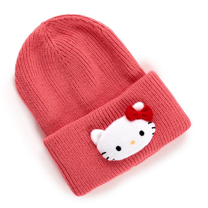 Red Hello Kitty Hello Kitty Knit Mascot Beanie | CA_HK55540