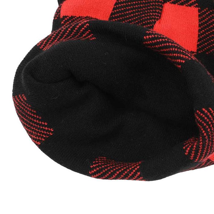 Red Hello Kitty Hello Kitty Knit Red Plaid Beanie | CA_HK59506