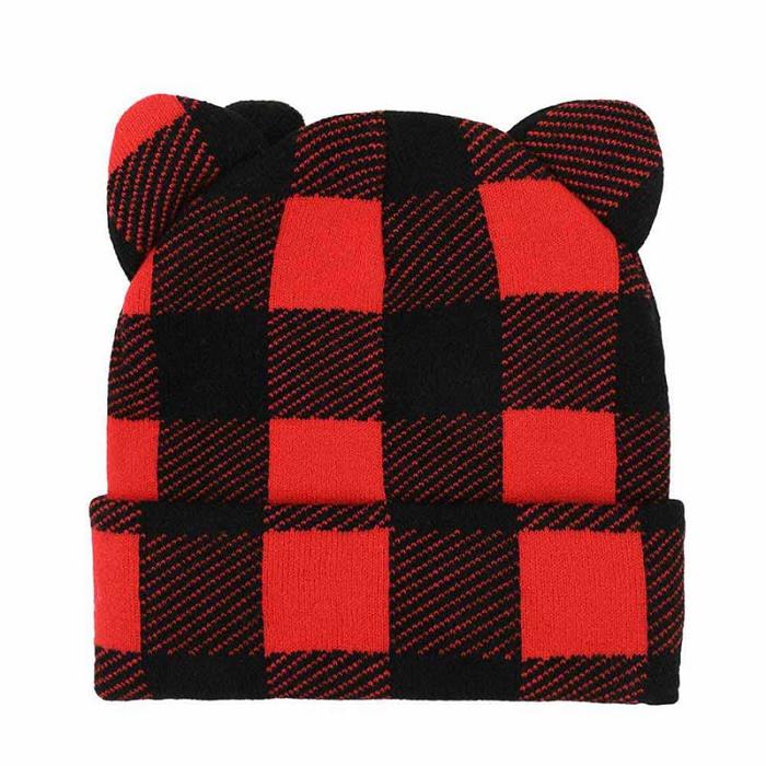 Red Hello Kitty Hello Kitty Knit Red Plaid Beanie | CA_HK59506