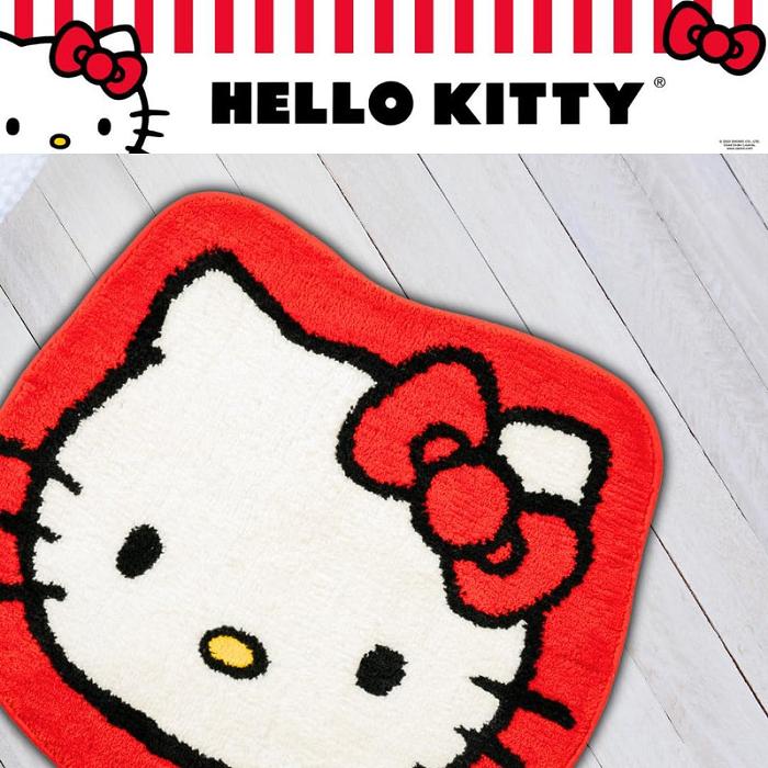 Red Hello Kitty Hello Kitty Plush Bathroom Mat | CA_HK56590