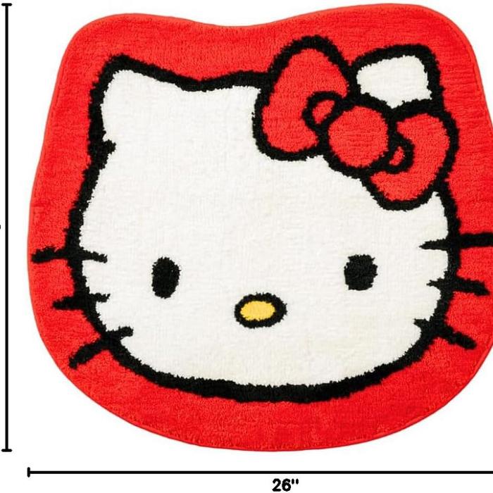 Red Hello Kitty Hello Kitty Plush Bathroom Mat | CA_HK56590