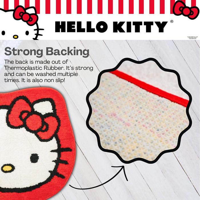 Red Hello Kitty Hello Kitty Plush Bathroom Mat | CA_HK56590