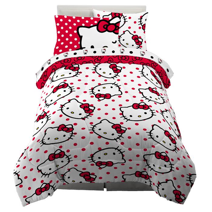 Red Hello Kitty Hello Kitty Polka Dot Party Bedding Set | CA_HK25448