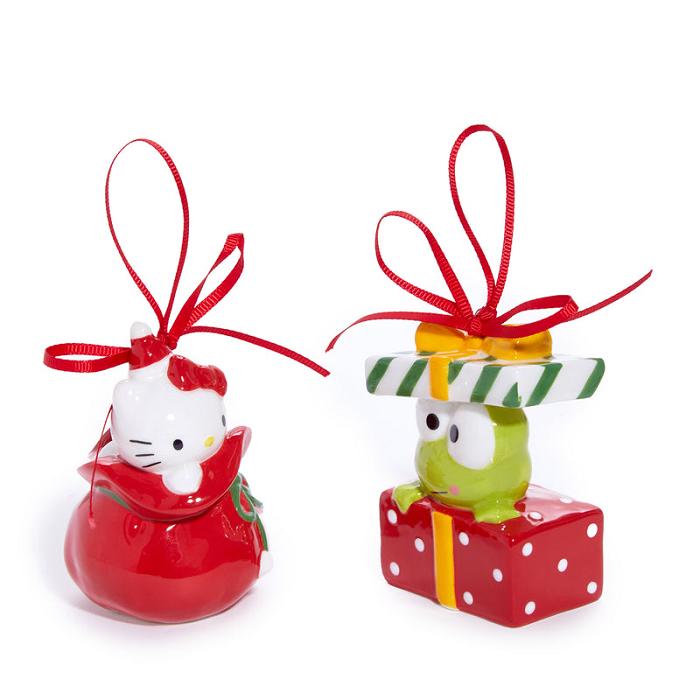 Red Hello Kitty Hello Kitty and Keroppi 2-pc Holiday Ceramic Ornament Set (Red) | CA_HK94376