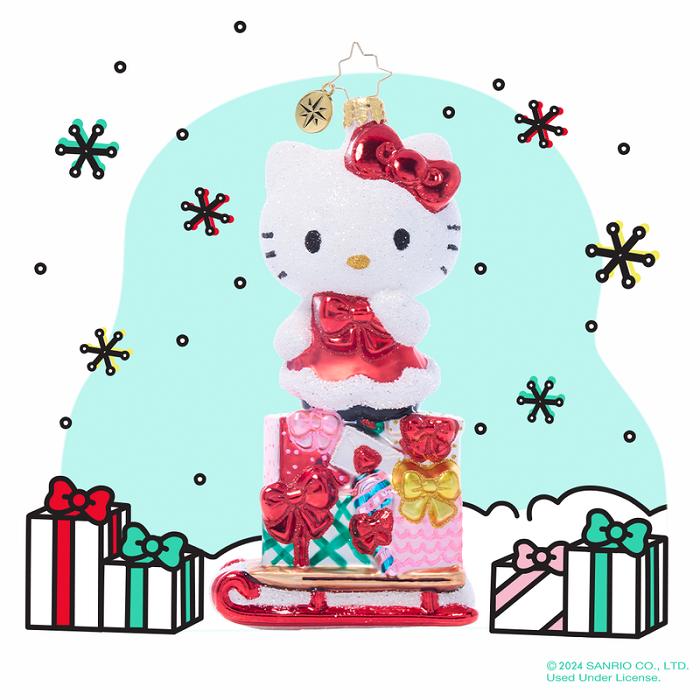 Red Hello Kitty Hello Kitty x Christopher Radko Handmade Glass Ornament (Happy Holidays) | CA_HK54443