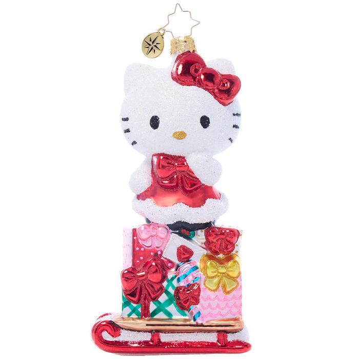 Red Hello Kitty Hello Kitty x Christopher Radko Handmade Glass Ornament (Happy Holidays) | CA_HK54443